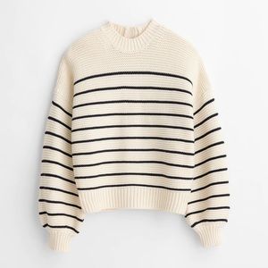 Alex Mill Button-Back Crewneck Sweater in Stripe Size M